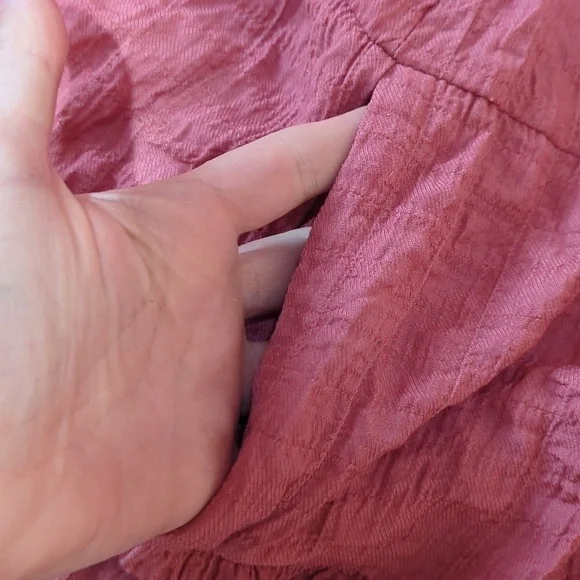 KNOX ROSE Flutter Short Sleeve Textured Tiered A-Line Dress w Pockets Coral XXL - Picture 7 of 8